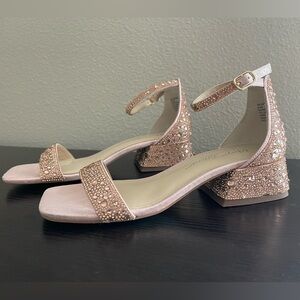 Betsey Johnson rhinestone block heel